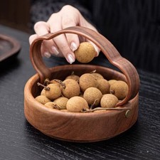 Plateau de service en bois de noyer style chinois assiette à collation à main