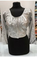 Blouse Saree neuve prête à l'emploi créateur Sari Choli tenue de fête indienne robe Bollywood