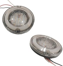 Feu Arrière Rond 12V Iveco LED 95 Mm Vintage Tuk Tuk Intérieur Transparent