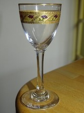 SAINT LOUIS 1 ANCIEN VERRE A LIQUEUR CRISTAL GRAVURE GOLD DORURE ART NOUVEAU