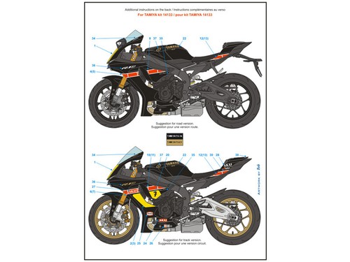 Decals yamaha yzf r1m - 1/12, yzf-r1m