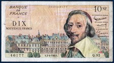 Billet 10 NF Nouveaux Francs (Richelieu) 2-6-1960. France