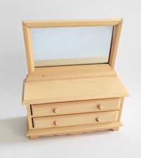 coiffeuse en bois, miniature, maison de poupée, vitrine, meuble 1/12  G26