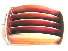 Range-courrier de bureau 1900 porte-lettre bois et laiton doré, 4 compartiments