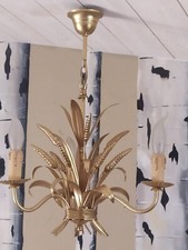 Lustre en Métal Doré , Gerbe