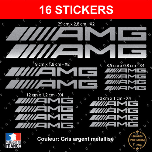 Stickers amg gris métallisé - stickers,