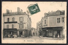 CPA Issoudun, Rue de l´Horloge, vue de la rue 1910 