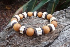 Bracelet surf en coco, bois et