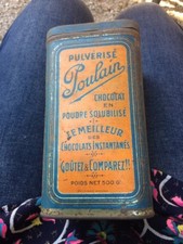 Ancienne Boîte Métal Pub Poulain Chocolat Poudre 500gr Vintage Déco Cuisine 