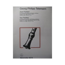 TELEMANN G. P. Two Partitas Flute à bec Basse continue 1985