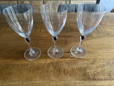 3 Verres A Vin Rouge 18 Cl Cristal D'arques  Venise Saphir Goutte Bleu 