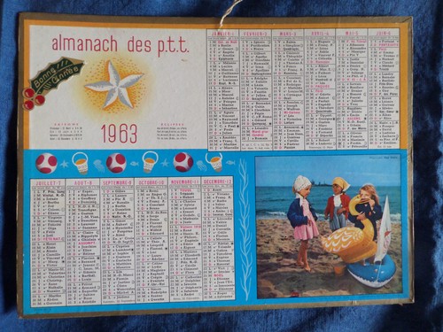Ancien almanach des ptt 1963 - ancien,