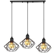 Suspension Luminaire 3 Lampes Industrielle Lustre Plafonnier Interieur Vintag...