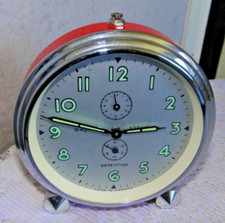 Réveil ancien BAYARD stentor répétition  boite rouge cadran gris