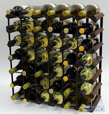 Cranville Vin Rack Rangement 42 Bouteille Chêne Foncé Teinture Bois / Noir Métal