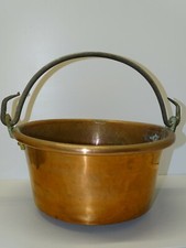 -SUPERBE CHAUDRON EN CUIVRE XIXe POT avec ANSE déco CUISINE CHEMINEE COLLECTION