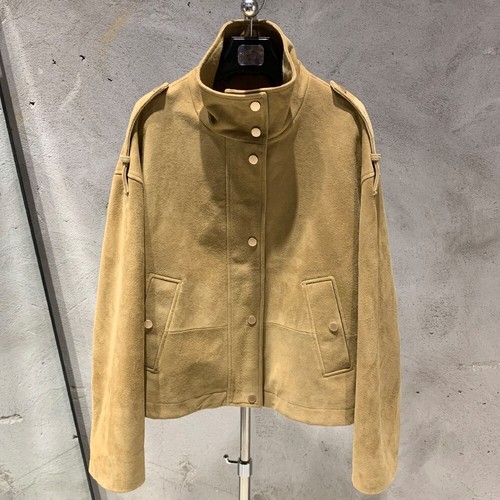 Veste cuir daim vintage - cuir,