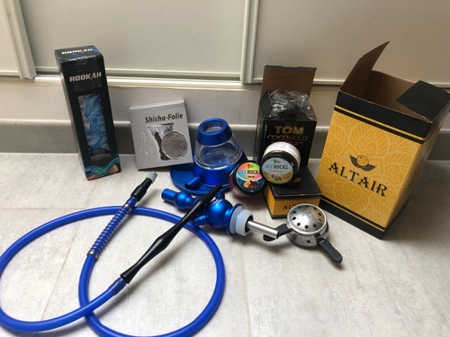 Narguilé déco bleu complet - , +