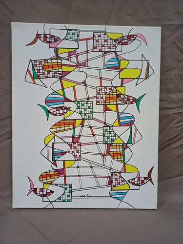 Tableau contemporain abstrait - tableau,