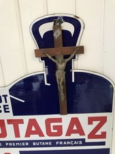 🪩 Ancien Crucifix Jesus Christ En Bronze Authentique Sur La Croix En Bois 🇫🇷