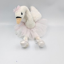 Doudou peluche cygne blanc