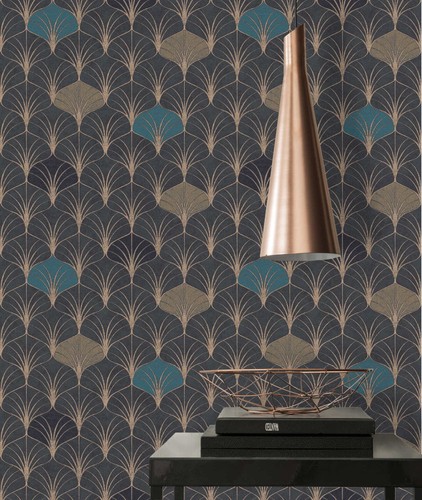 Papier peint art déco avec - art,