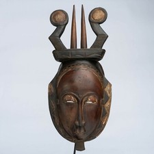 D117 - MASQUE AFRICAIN ANCIEN, ART AFRICAIN, MASQUE YAOURE, BAOULE,CÔTE D'IVOIRE