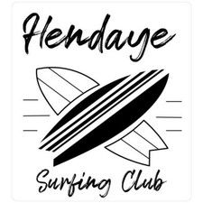 Hendaye surfing club planche plage mer vague surf planche de surf autocollant ad
