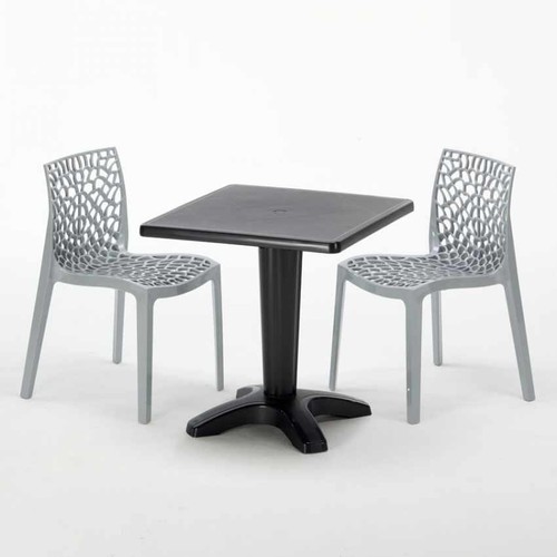 Table carrée noire 70x70cm - noire,