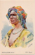 CARTE POSTALE MUSCULOSINE BYLA / ILLUSTRATEUR LESSIEUX / MAROC