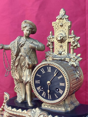 Pendule pêcheur régule - pêcheur,