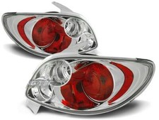 Paire de feux arriere Peugeot 206 de 1998 a 2006 chrome