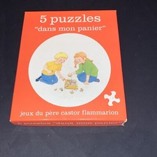 Boite 5 puzzles enfant vintage