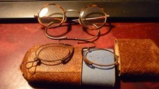lot 2 paires ancienne lunette et lorgnon etui carton
