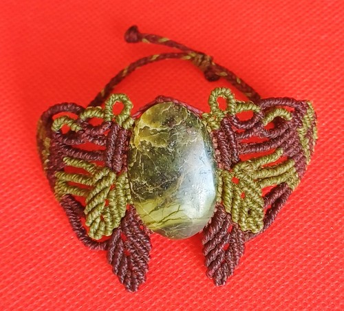 Bracelet macramé pierre - macramé,