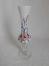 Petit vase soliflore en verre décor floral émaillé Murano ?