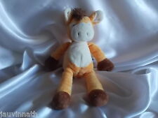 Doudou cheval, âne orange, blanc, Nicotoy