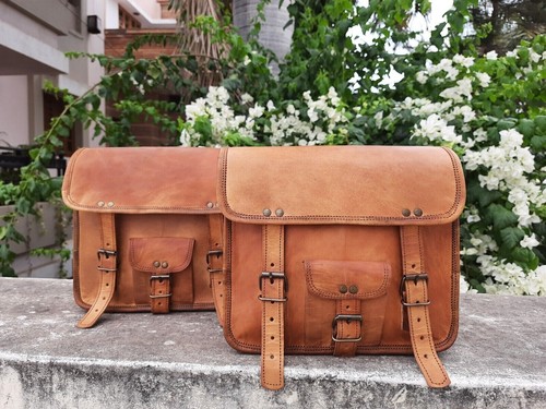 Pochette latérale cuir moto - , 2