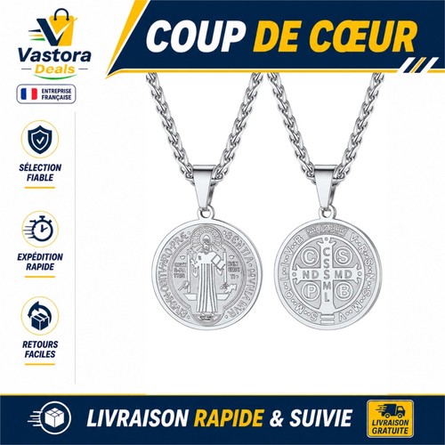 Collier homme croix saint - de,