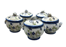 Creil & Montereau – Set de 5 Pots de Crème – Service Barbeau – XIXe