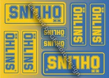 OHLINS Fork Shock Yellow Blue