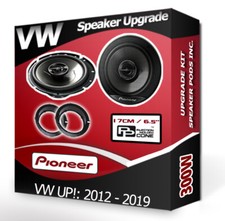 VW Up! Porte Avant Haut-Parleurs Pioneer Voiture + Adaptateur Anneaux 300W