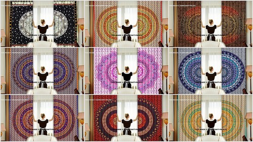 Rideaux fenêtre mandala - rideaux,