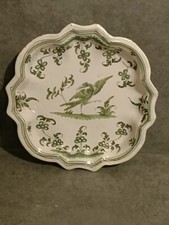 ASSIETTE en  FAIENCE de MOUSTIERS DÉCOR de Fleurs et D'Oiseau XVIIIème