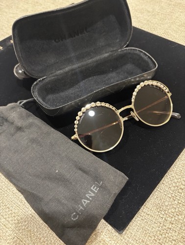Chanel gold round sunglasses - chanel,