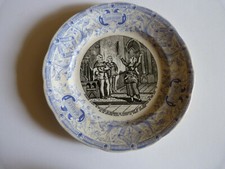 LOTde QUATRE ASSIETTES PARLANTES JEANNE d'ARC -Sarreguemines