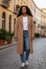Femmes Manteau en Laine Avec