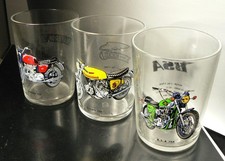 Lot 3 anciens verres à moutarde moto - Années 70