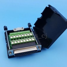 DB25 D-SUB Female 25Pin Plug Terminals Black Cover Screw Solderless Connector
