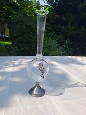 vase/soliflore verre et étain